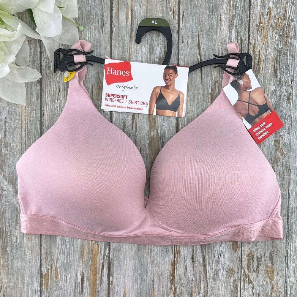 Women’s Hanes Originals Super Soft Contour Wirefree T-Shirt Bra Size XL